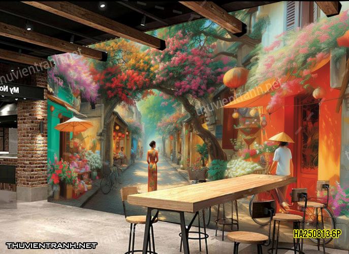 Tranh dán tường Phố cổ Hà Nội, Phố xưa - -HA250813-6P - Kết quả tìm kiếm tranh tường